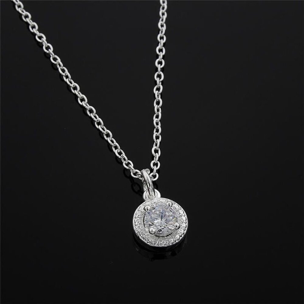 Avianna Halo Cubic Zirconia Sterling Silver Pendant Necklace Gift Boxed